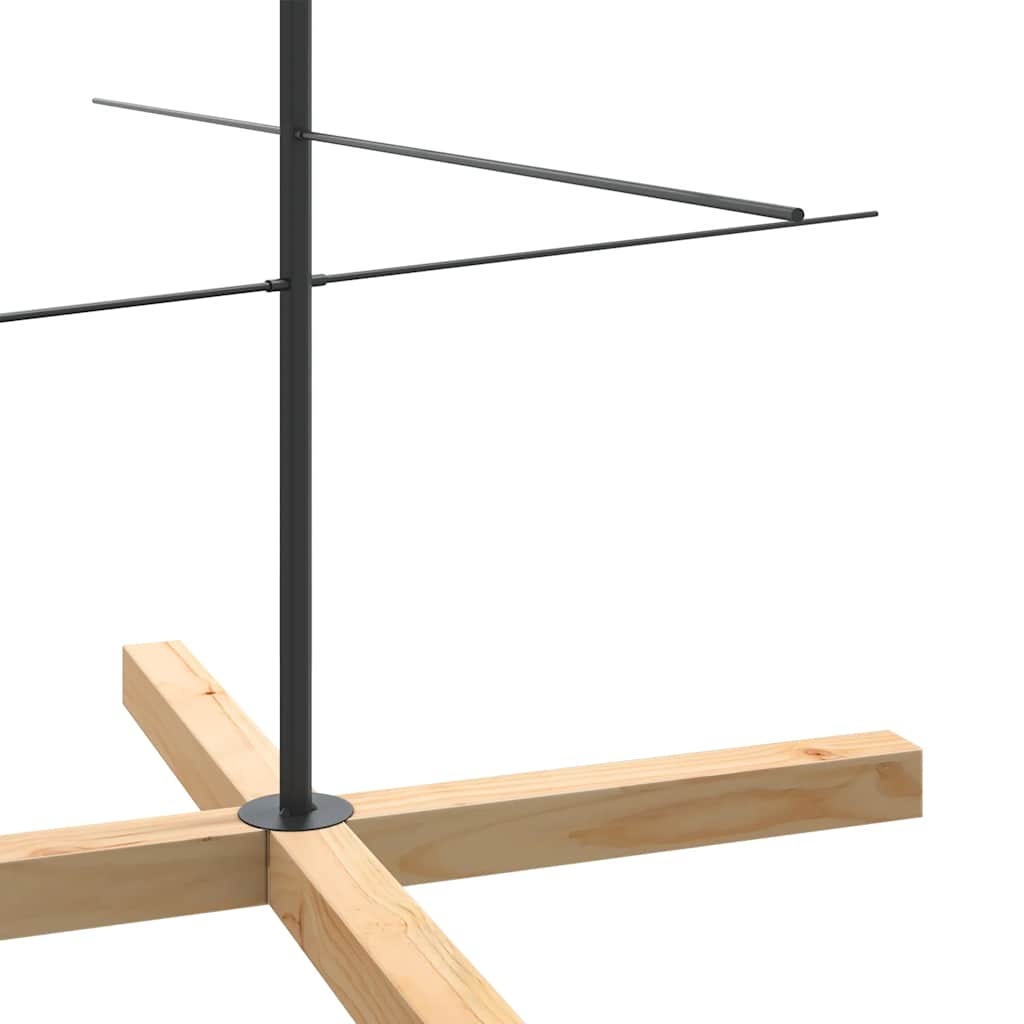 Kerstdecoratie kerstboom met houten basis 210 cm metaal zwart is nu te koop bij PeponiXL, paradijselijk wonen!