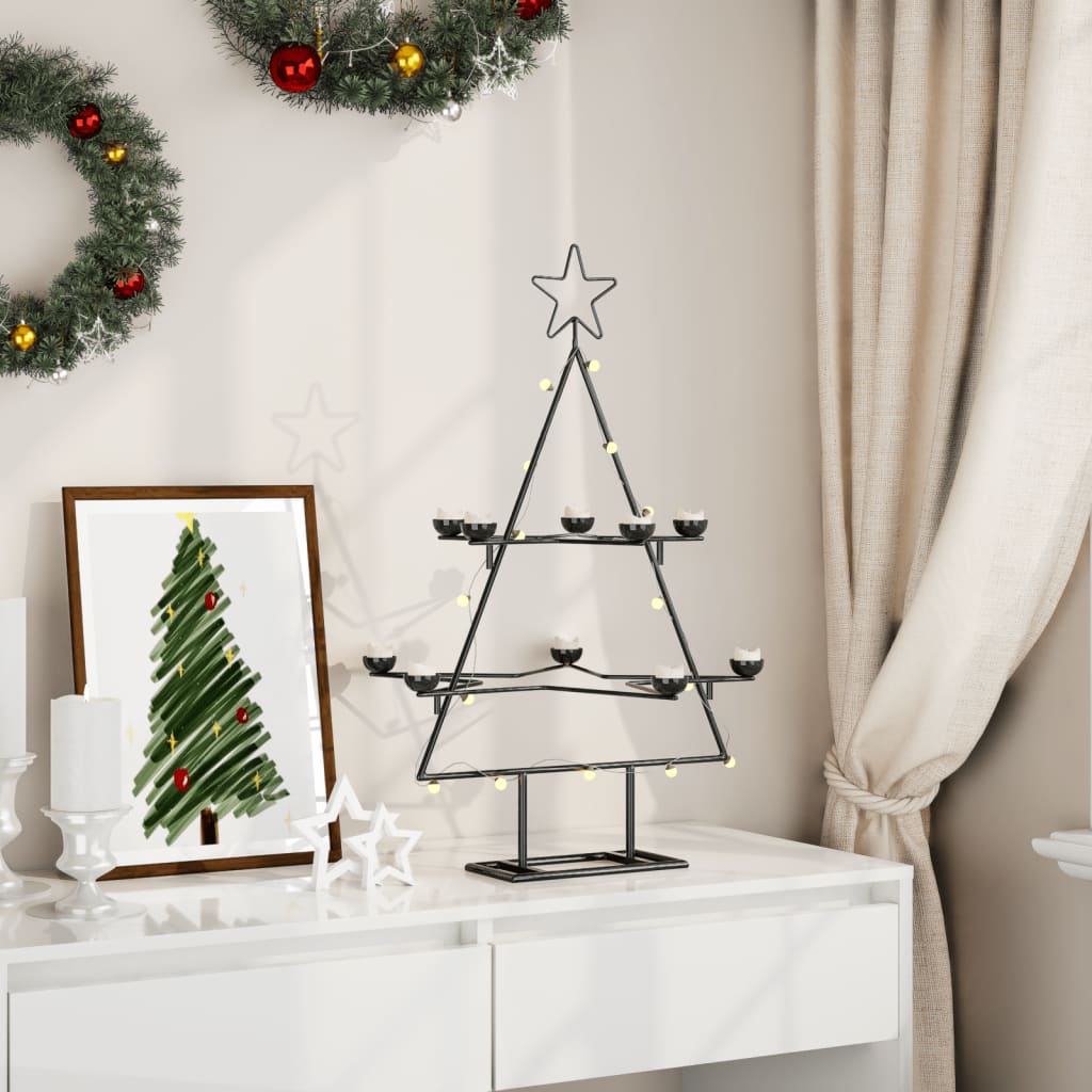 Kerstdecoratie kerstboom 75 cm metaal zwart is nu te koop bij PeponiXL, paradijselijk wonen!