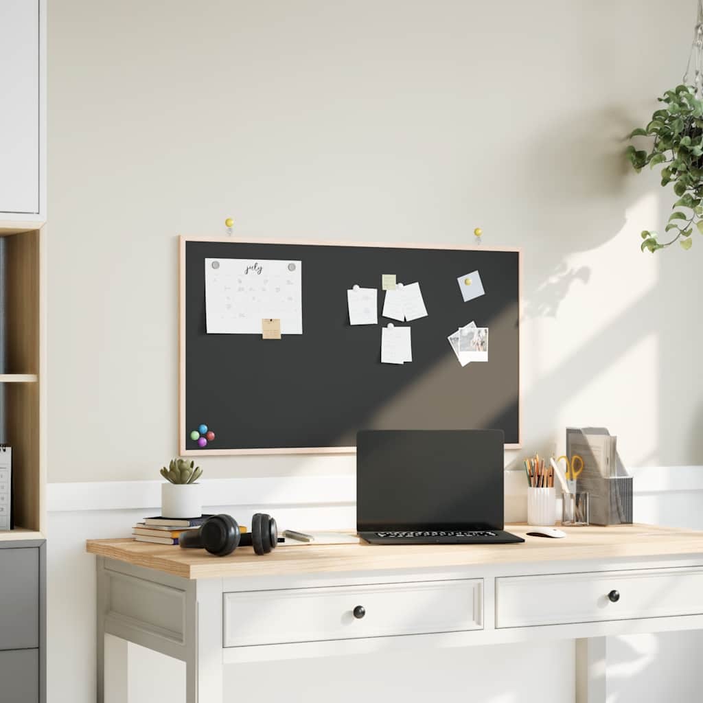 Krijtbord met massief grenenhouten frame zwart 100x55 cm is nu te koop bij PeponiXL, paradijselijk wonen!