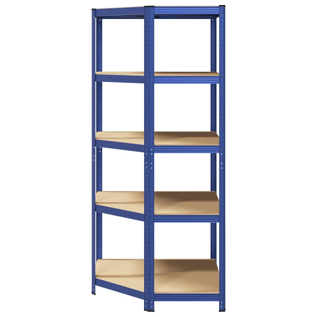 Hoekrek 5-laags staal en bewerkt hout blauw is nu te koop bij PeponiXL, paradijselijk wonen!