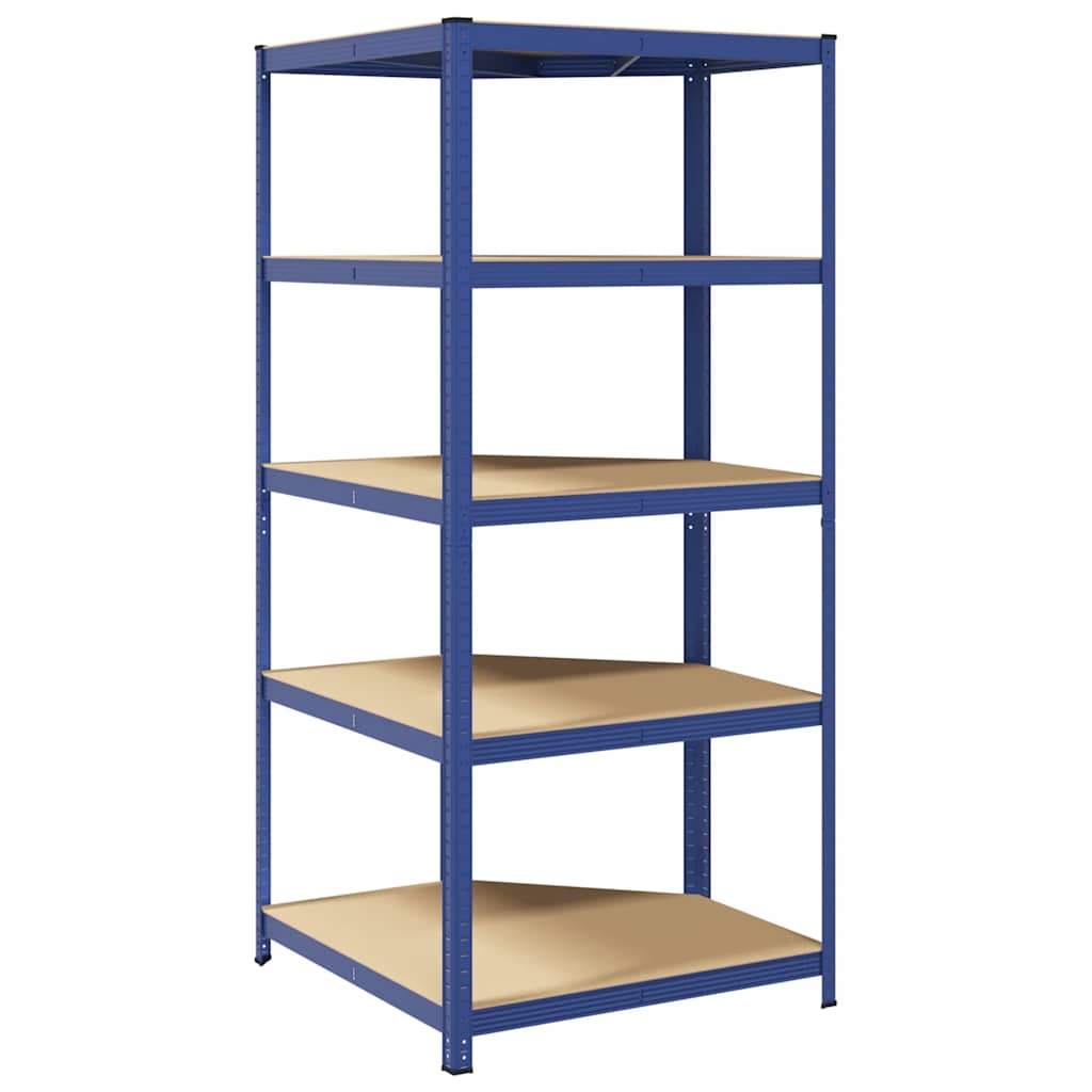 Hoekrek 5-laags staal en bewerkt hout blauw is nu te koop bij PeponiXL, paradijselijk wonen!