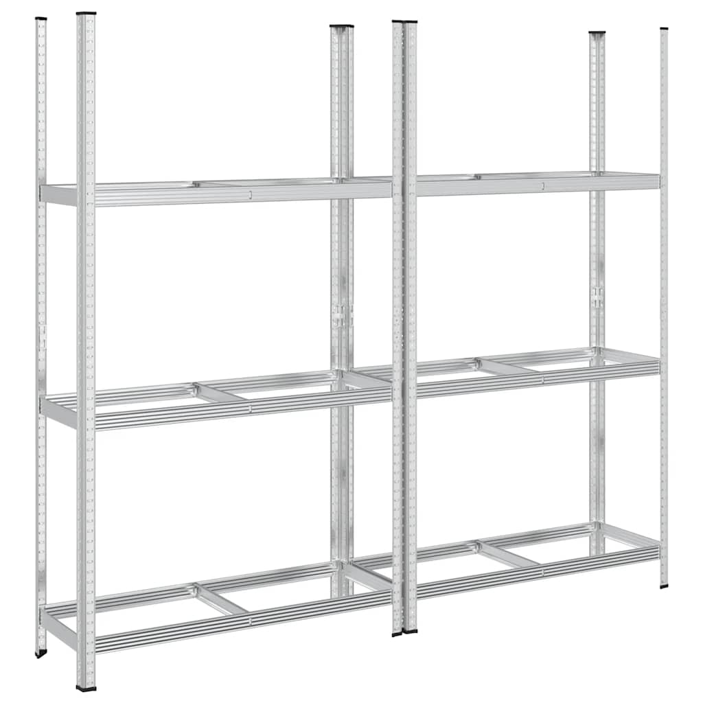 3-laags bandenrekken 2 st 110x40x200 cm staal zilverkleurig