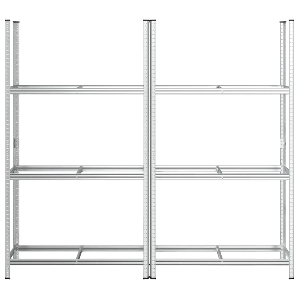 3-laags bandenrekken 2 st 110x40x200 cm staal zilverkleurig