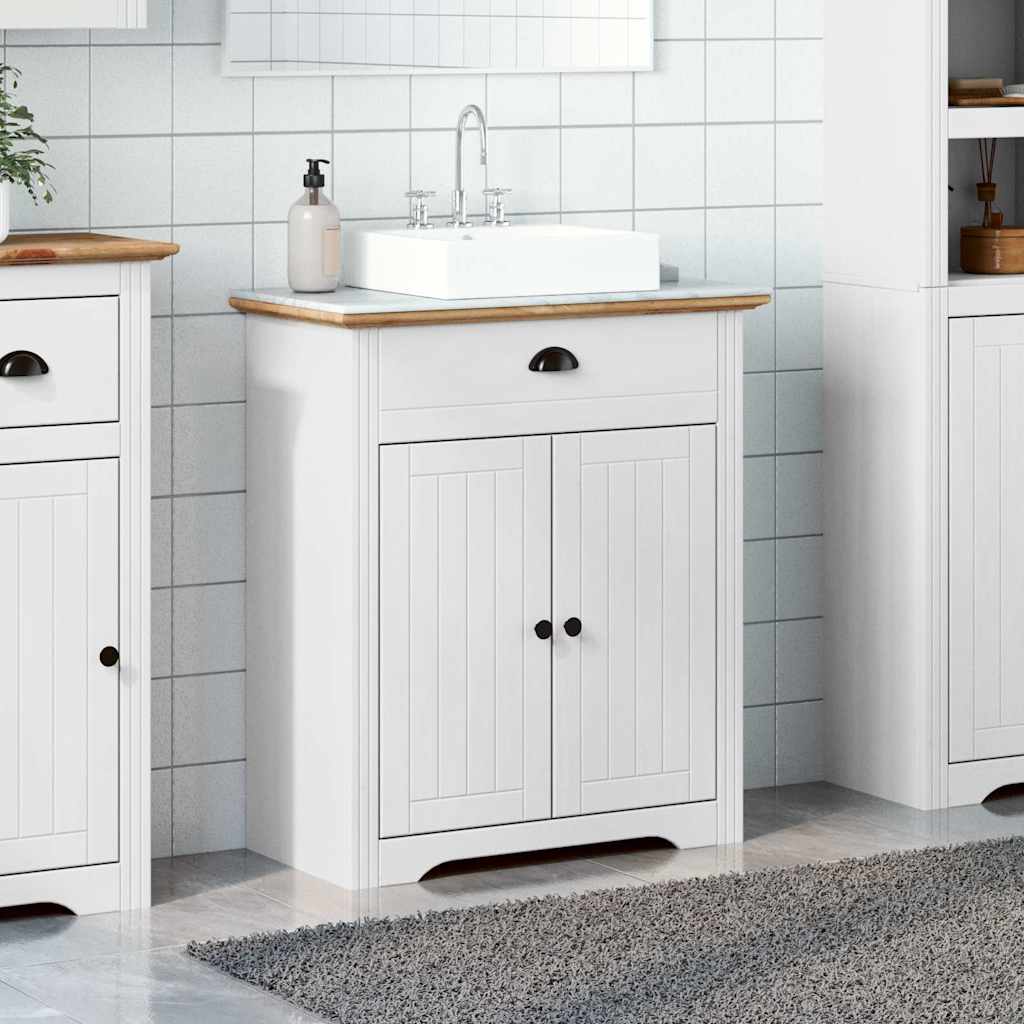 Wastafelkast BODO 70x35x80 cm wit en bruin is nu te koop bij PeponiXL, paradijselijk wonen!