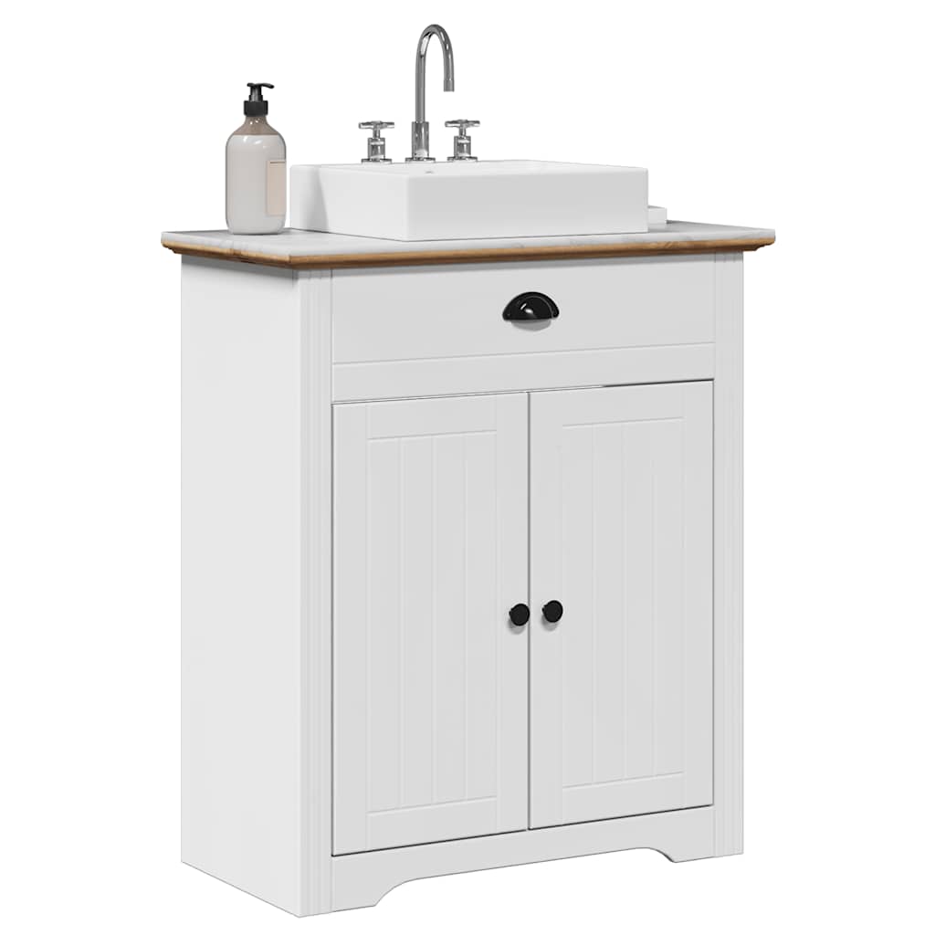 Wastafelkast BODO 70x35x80 cm wit en bruin is nu te koop bij PeponiXL, paradijselijk wonen!