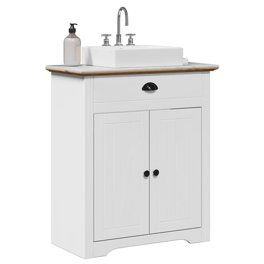 Wastafelkast BODO 70x35x80 cm wit en bruin is nu te koop bij PeponiXL, paradijselijk wonen!
