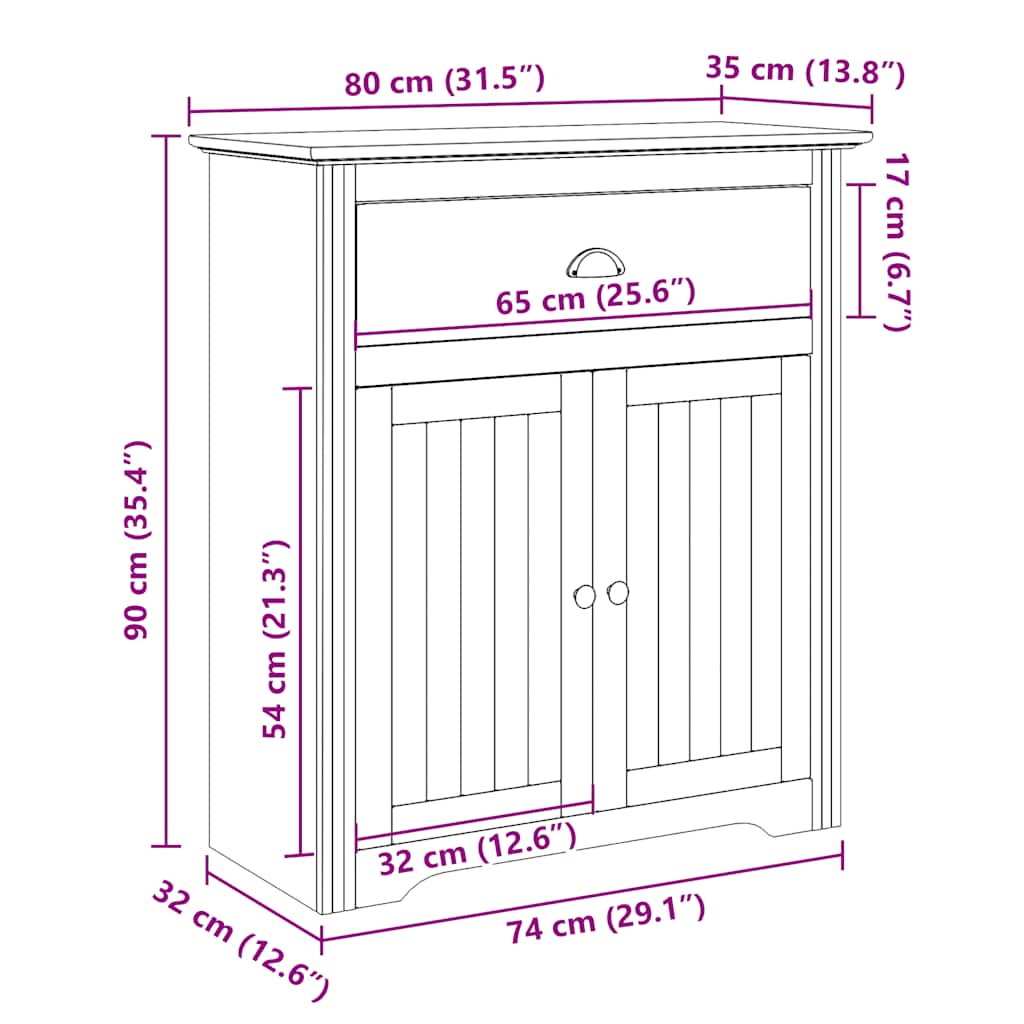 Gangkast BODO 80x35x90 cm wit is nu te koop bij PeponiXL, paradijselijk wonen!
