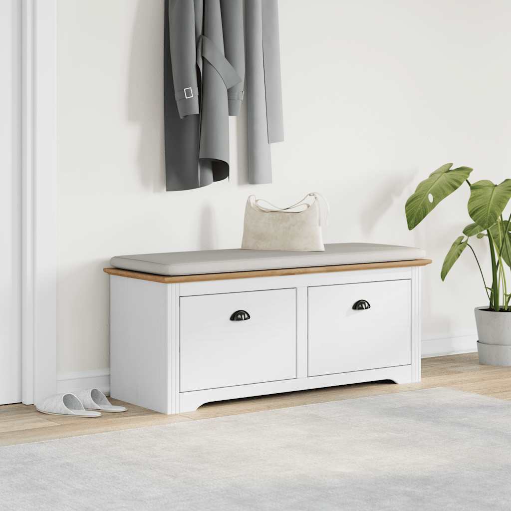 Gangbank BODO 114x40x45 cm wit en bruin is nu te koop bij PeponiXL, paradijselijk wonen!