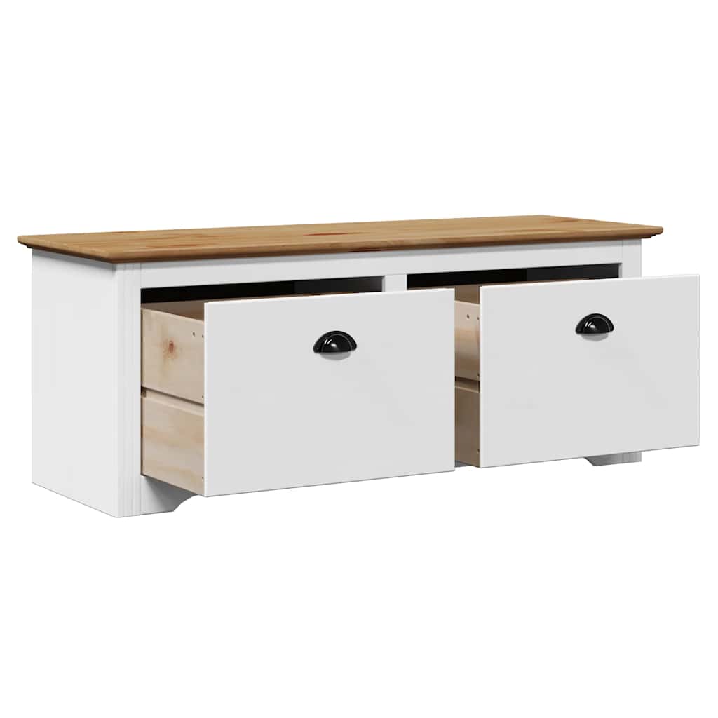 Gangbank BODO 114x40x45 cm wit en bruin is nu te koop bij PeponiXL, paradijselijk wonen!