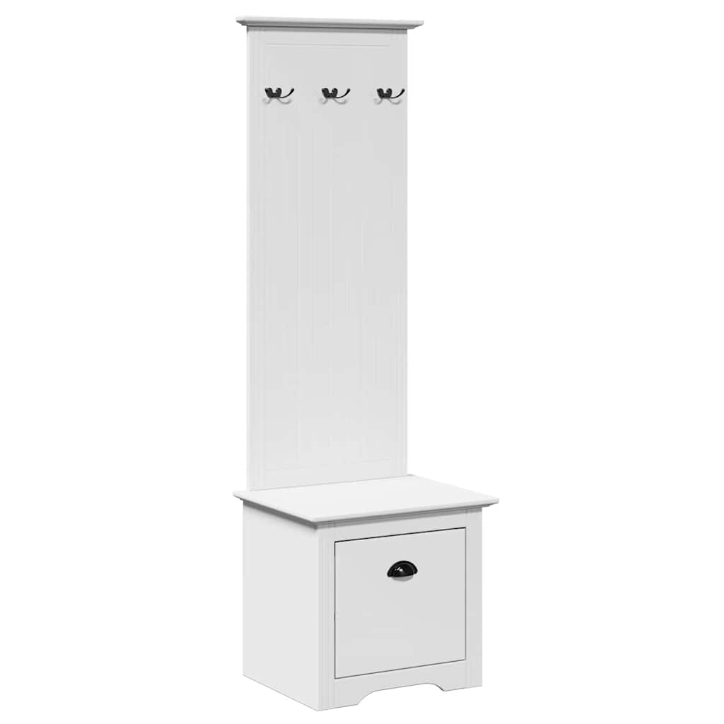 Gangkast met haken BODO 50x40x157 cm wit is nu te koop bij PeponiXL, paradijselijk wonen!