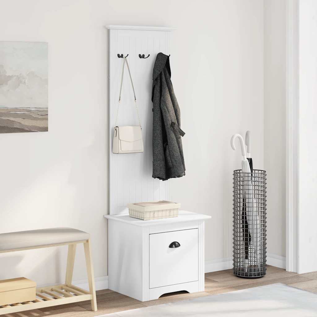 Gangkast met haken BODO 50x40x157 cm wit is nu te koop bij PeponiXL, paradijselijk wonen!