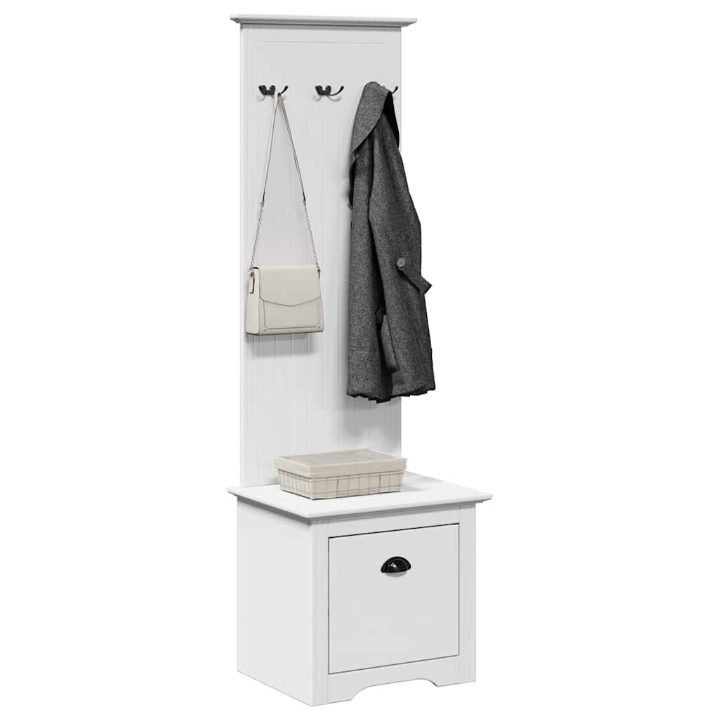 Gangkast met haken BODO 50x40x157 cm wit is nu te koop bij PeponiXL, paradijselijk wonen!