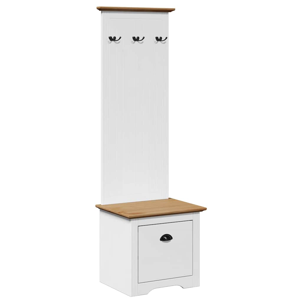 Gangkast met haken BODO 50x40x157 cm wit en bruin is nu te koop bij PeponiXL, paradijselijk wonen!