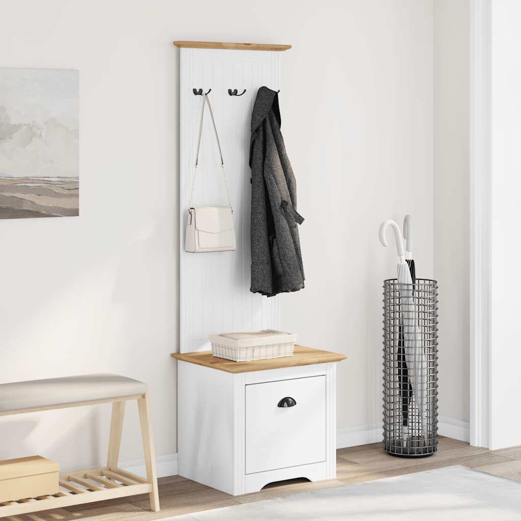 Gangkast met haken BODO 50x40x157 cm wit en bruin is nu te koop bij PeponiXL, paradijselijk wonen!