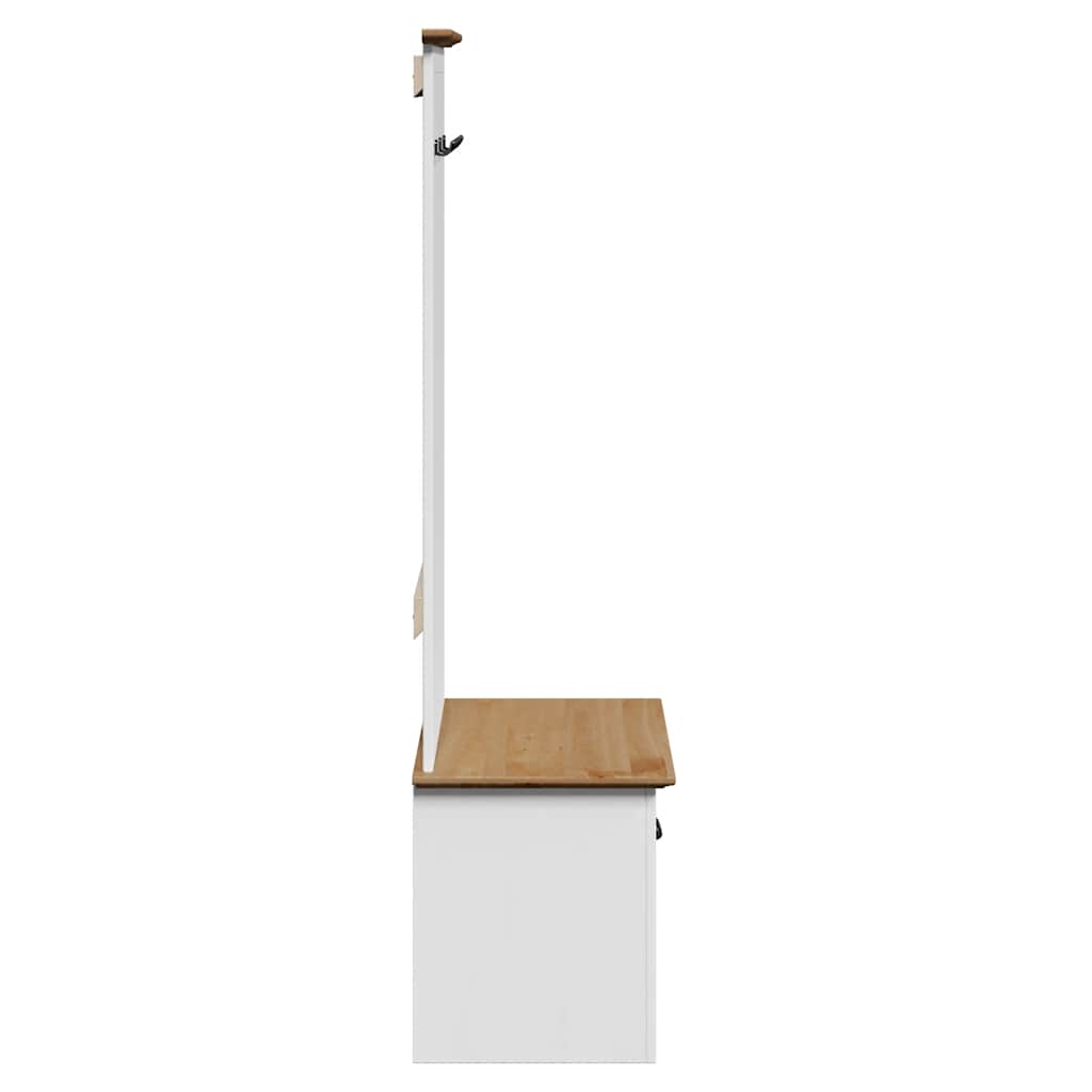 Gangkast met haken BODO 50x40x157 cm wit en bruin is nu te koop bij PeponiXL, paradijselijk wonen!