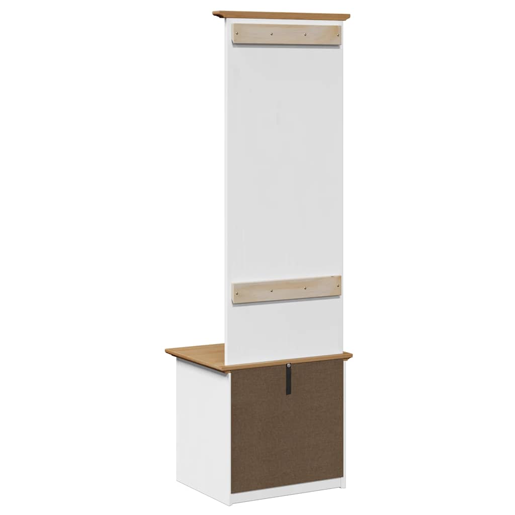 Gangkast met haken BODO 50x40x157 cm wit en bruin is nu te koop bij PeponiXL, paradijselijk wonen!