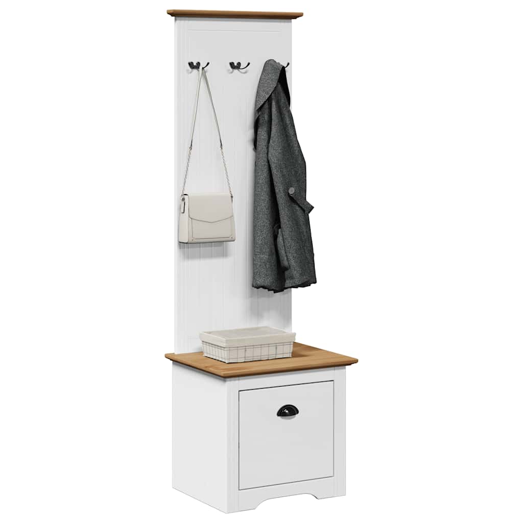Gangkast met haken BODO 50x40x157 cm wit en bruin is nu te koop bij PeponiXL, paradijselijk wonen!