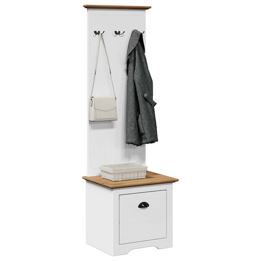Gangkast met haken BODO 50x40x157 cm wit en bruin is nu te koop bij PeponiXL, paradijselijk wonen!