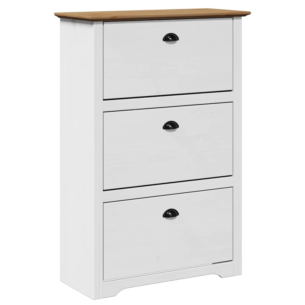 Schoenenrek BODO 80x35x118 cm wit en bruin is nu te koop bij PeponiXL, paradijselijk wonen!