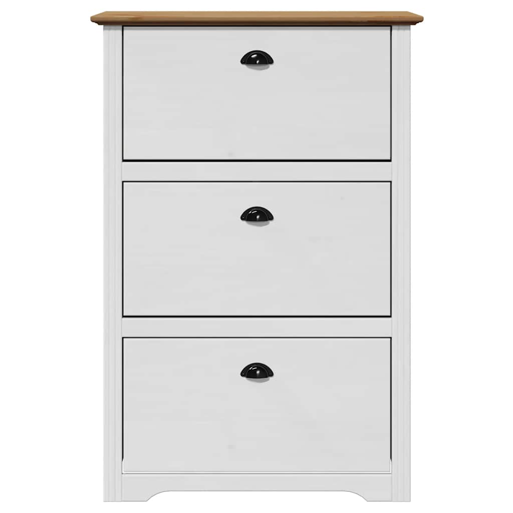 Schoenenrek BODO 80x35x118 cm wit en bruin is nu te koop bij PeponiXL, paradijselijk wonen!