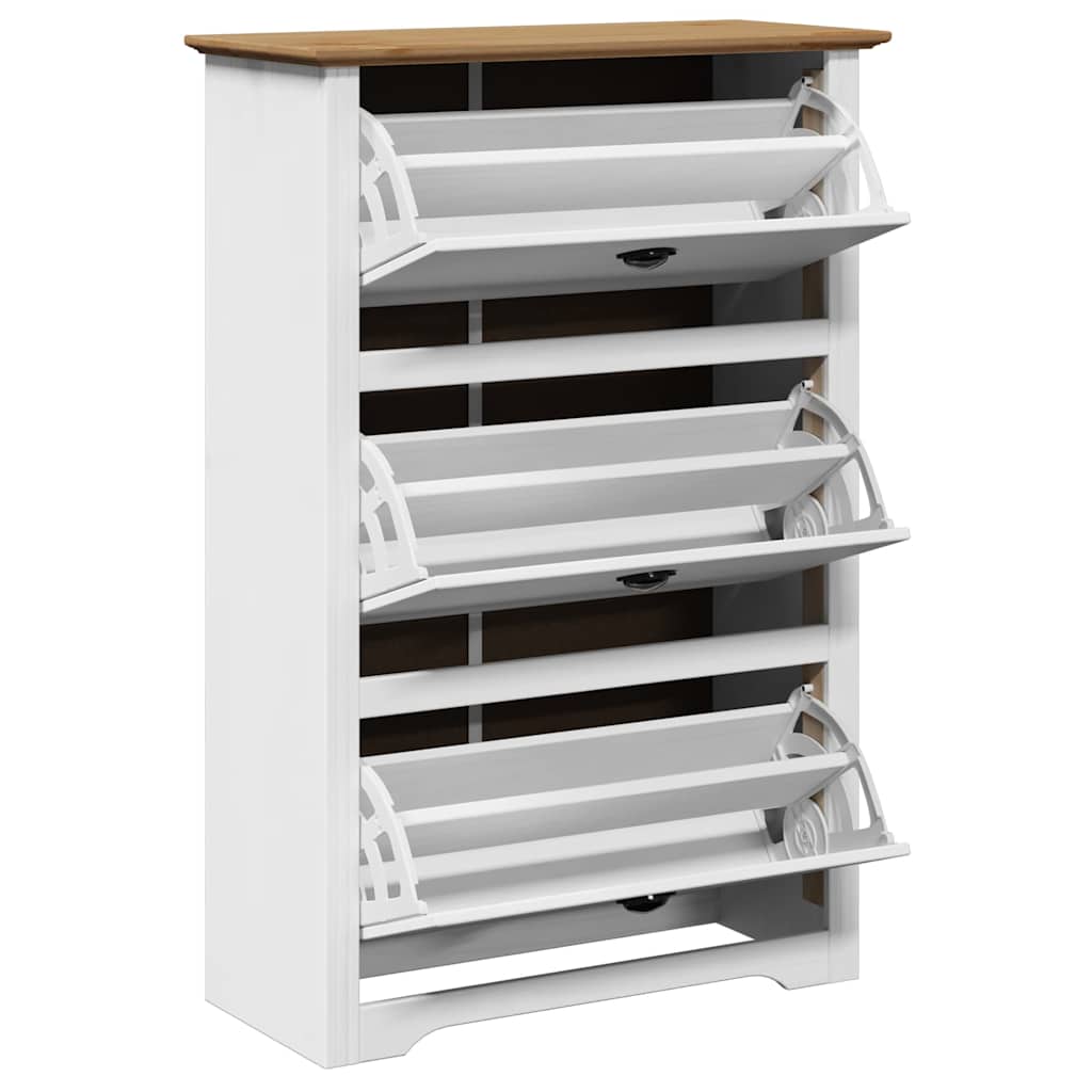 Schoenenrek BODO 80x35x118 cm wit en bruin is nu te koop bij PeponiXL, paradijselijk wonen!