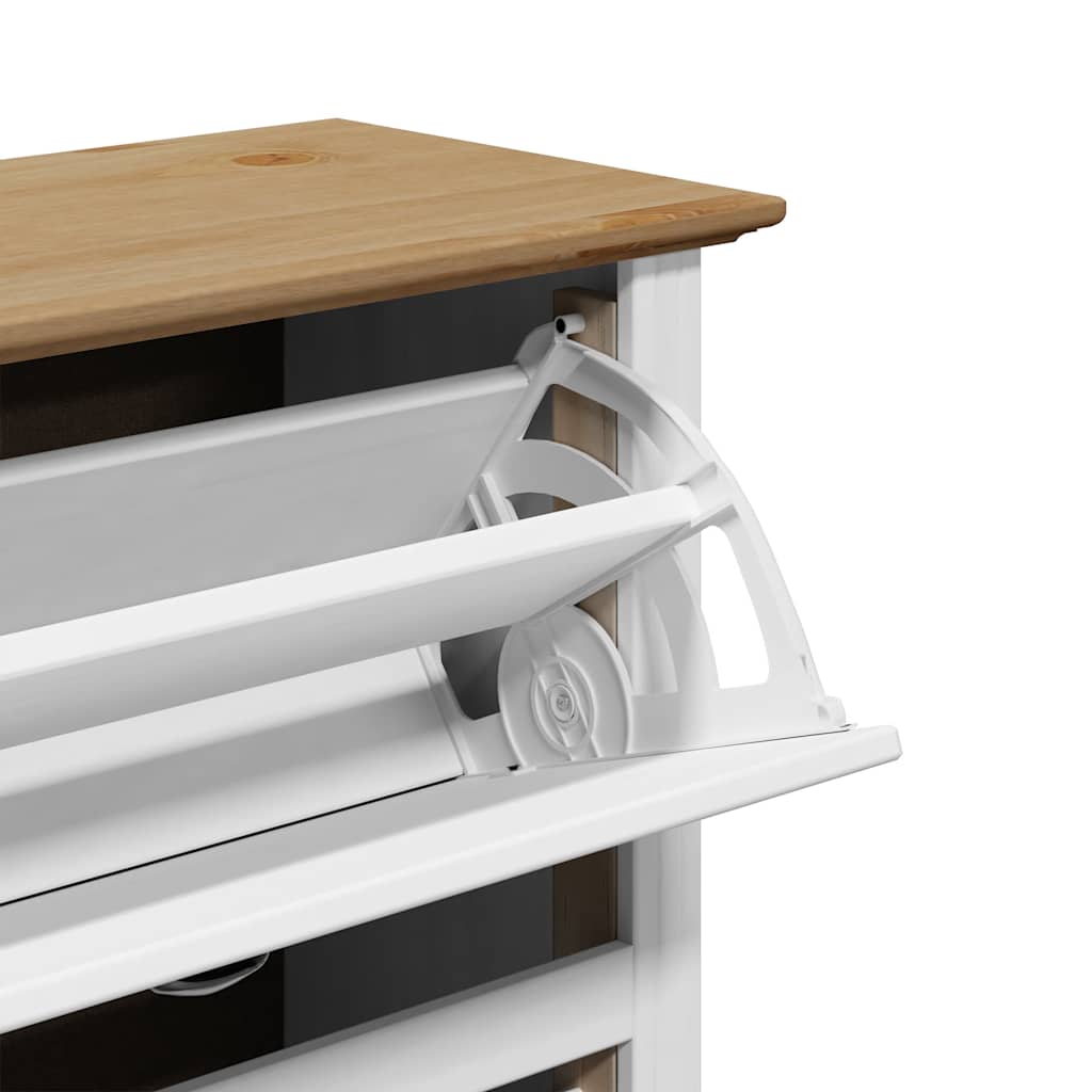 Schoenenrek BODO 80x35x118 cm wit en bruin is nu te koop bij PeponiXL, paradijselijk wonen!