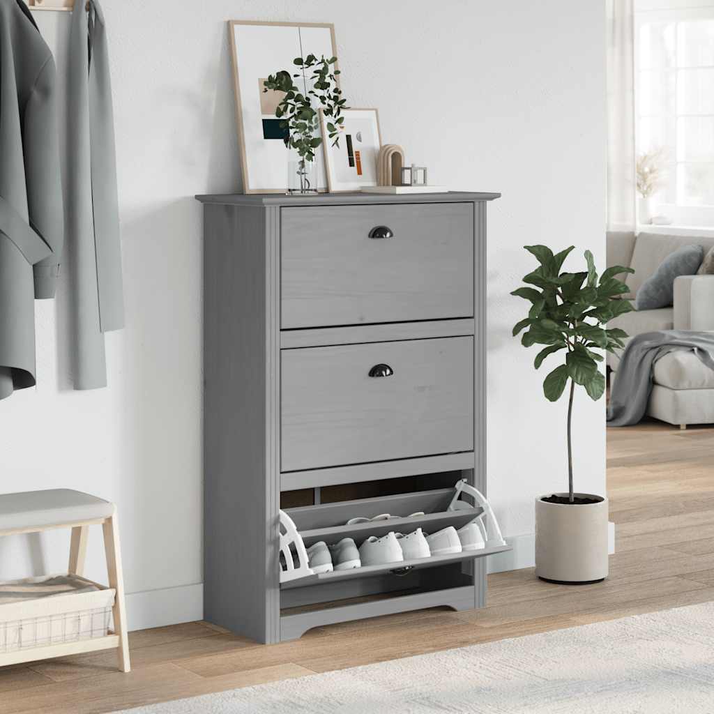 Schoenenrek BODO 80x35x118 cm grijs is nu te koop bij PeponiXL, paradijselijk wonen!