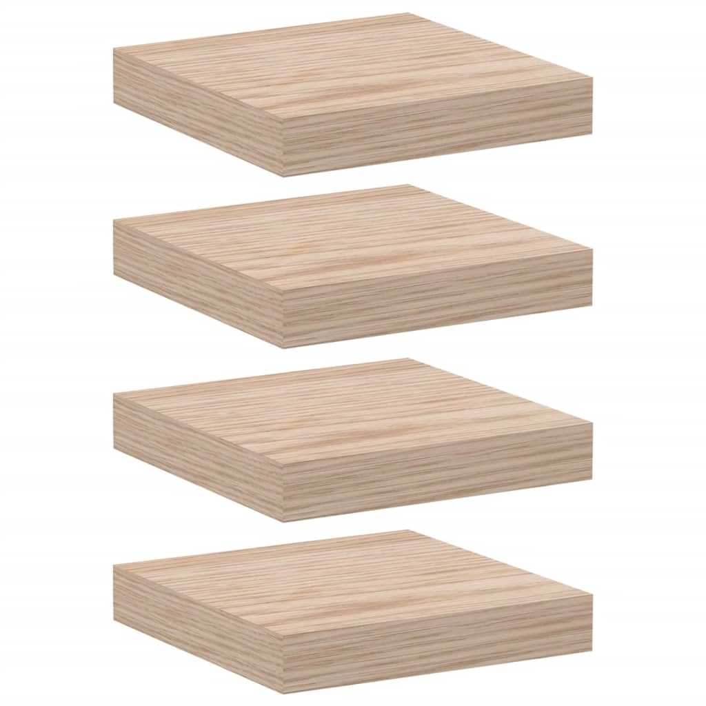 Wandschappen 4 st 23x23,5x4 cm bewerkt hout is nu te koop bij PeponiXL, paradijselijk wonen!