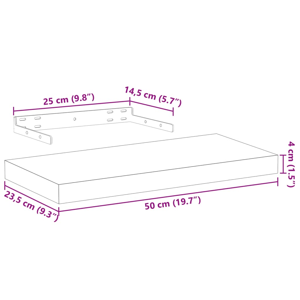 Wandschap 50x23,5x4 cm bewerkt hout is nu te koop bij PeponiXL, paradijselijk wonen!