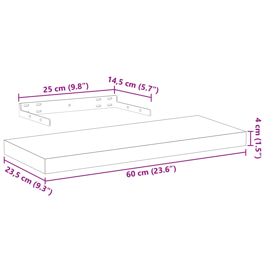 Wandschapppen 4 st 60x23,5x4 cm bewerkt hout is nu te koop bij PeponiXL, paradijselijk wonen!