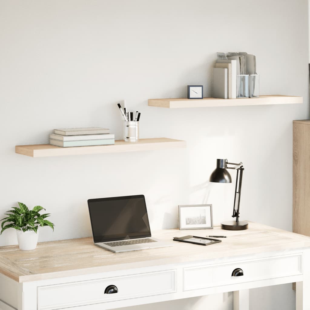 Wandschapppen 2 st 90x23,5x4 cm bewerkt hout is nu te koop bij PeponiXL, paradijselijk wonen!