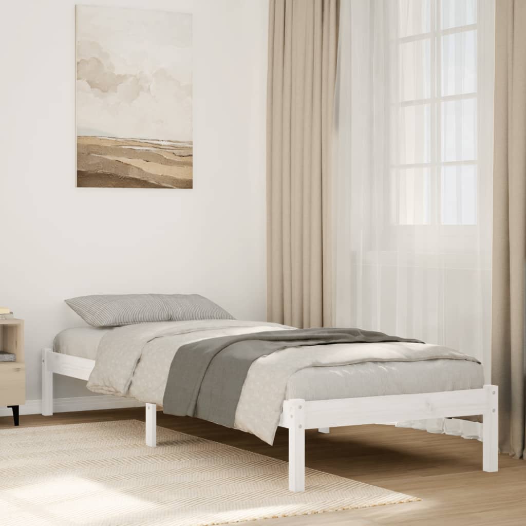 Bedframe extra lang zonder matras grenenhout wit 100x210 cm is nu te koop bij PeponiXL, paradijselijk wonen!
