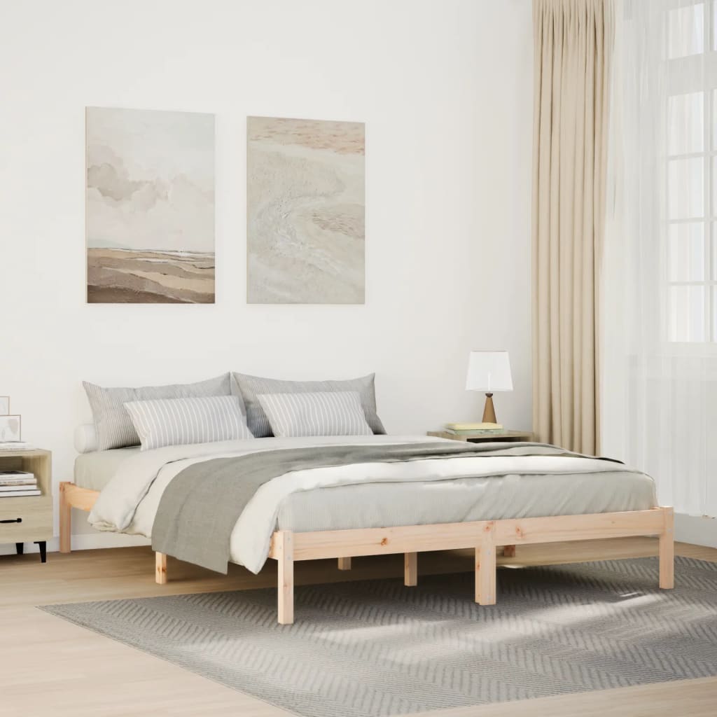 Bedframe extra lang zonder matras massief grenenhout 140x210 cm is nu te koop bij PeponiXL, paradijselijk wonen!