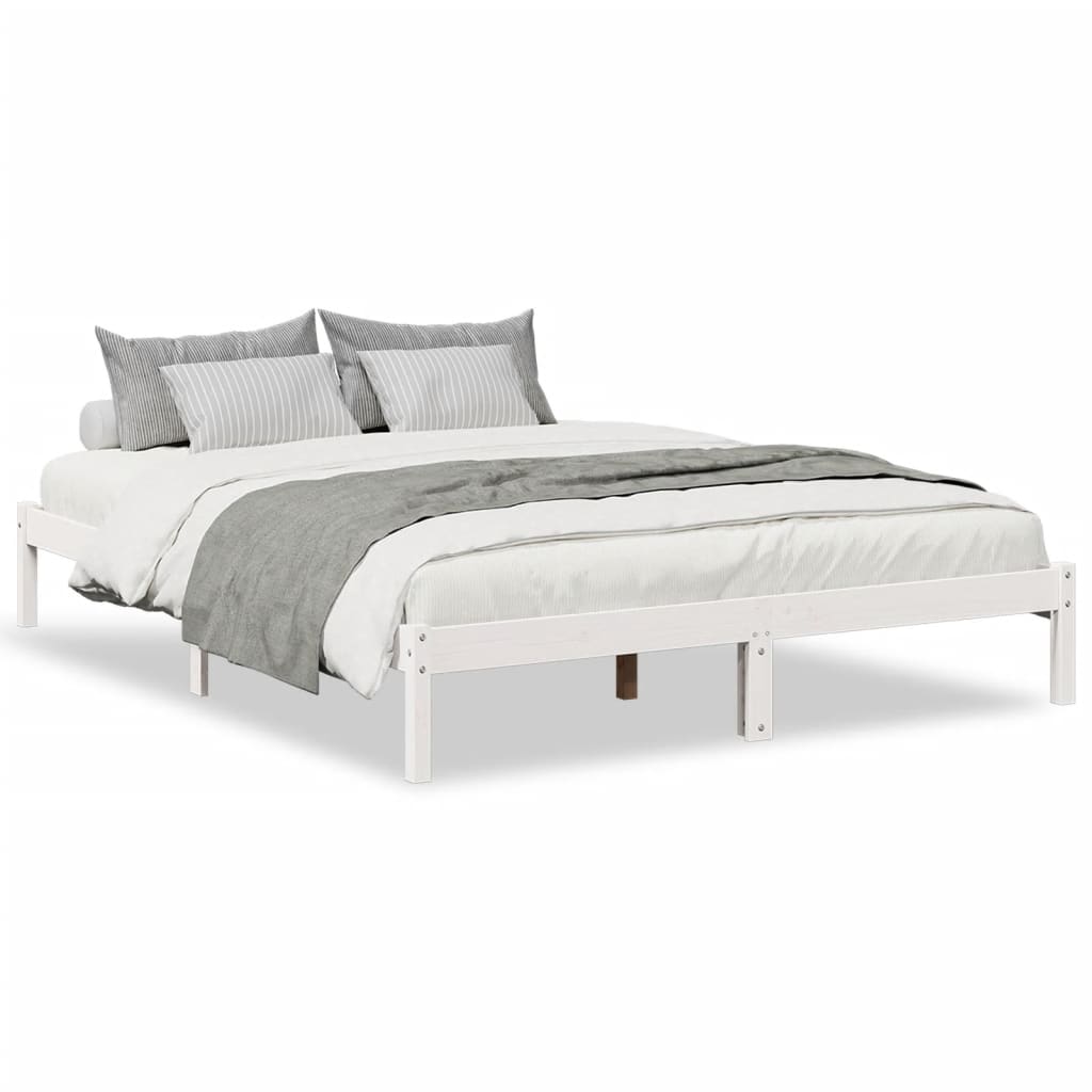Bedframe extra lang zonder matras grenenhout wit 160x210 cm is nu te koop bij PeponiXL, paradijselijk wonen!