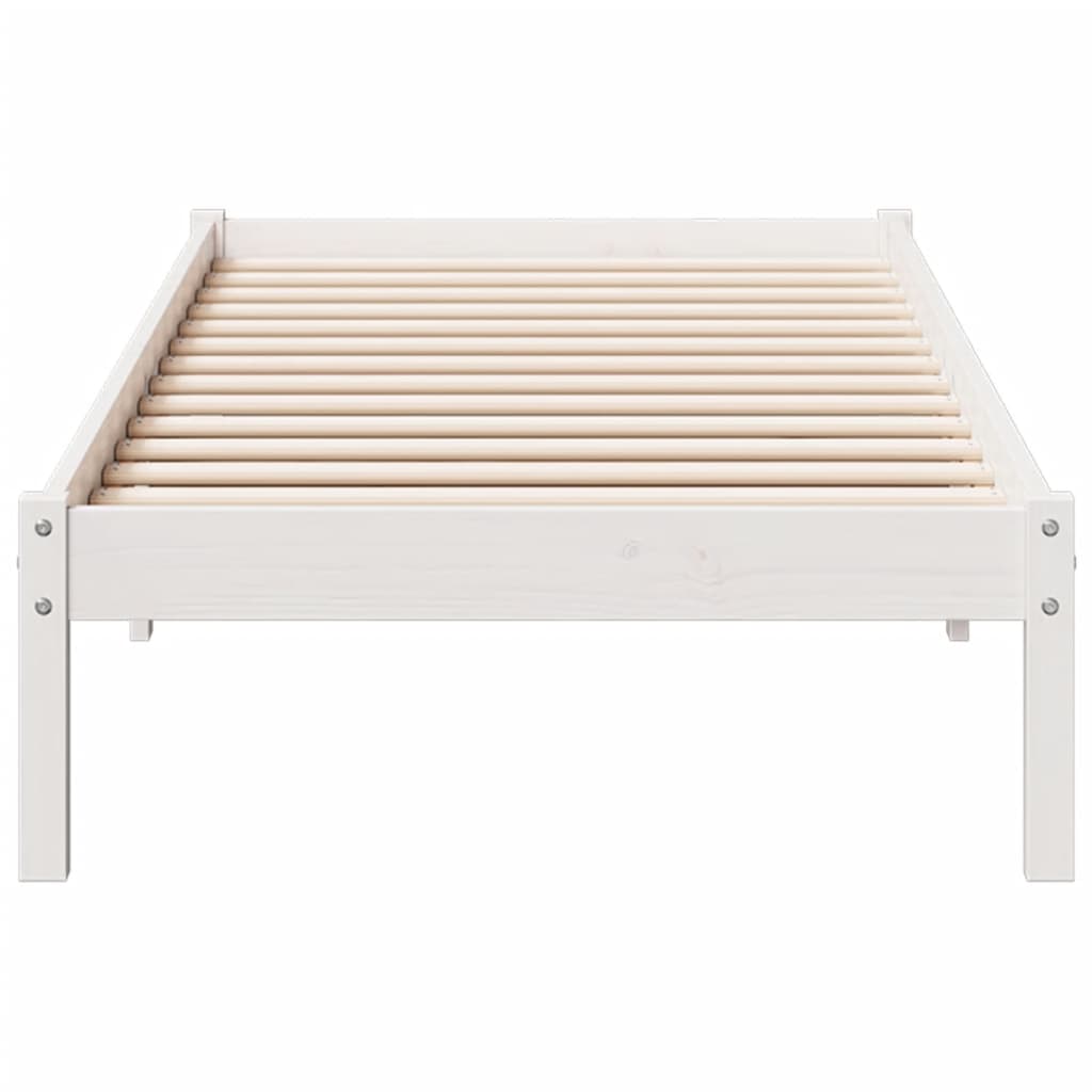 Bedframe extra lang zonder matras grenenhout wit 80x220 cm is nu te koop bij PeponiXL, paradijselijk wonen!
