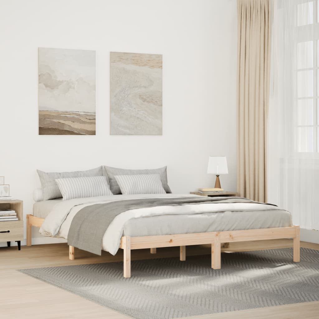 Bedframe extra lang zonder matras massief grenenhout 140x220 cm is nu te koop bij PeponiXL, paradijselijk wonen!