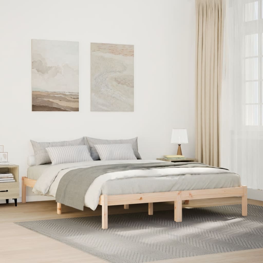 Bedframe extra lang zonder matras massief grenenhout 160x220 cm is nu te koop bij PeponiXL, paradijselijk wonen!