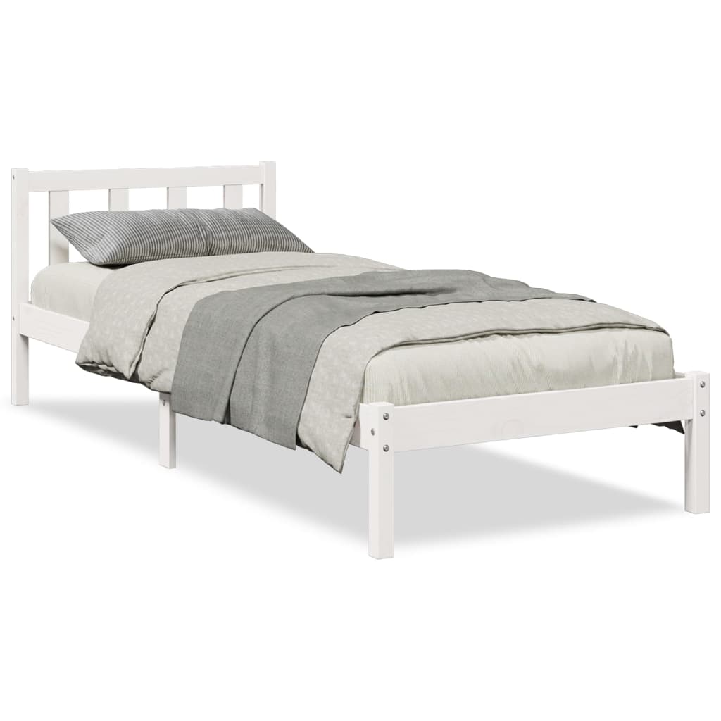 Bedframe extra lang zonder matras grenenhout wit 100x210 cm is nu te koop bij PeponiXL, paradijselijk wonen!