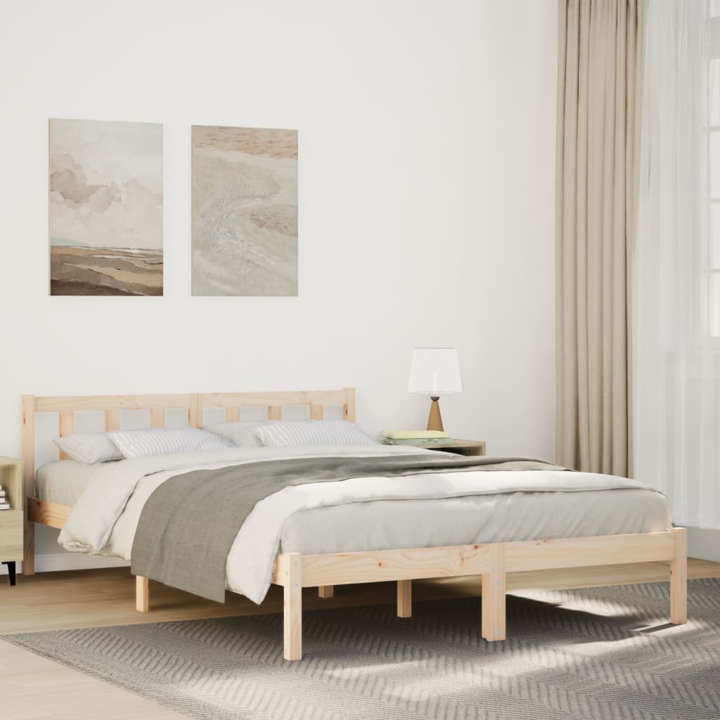 Bedframe extra lang zonder matras massief grenenhout 140x210 cm is nu te koop bij PeponiXL, paradijselijk wonen!