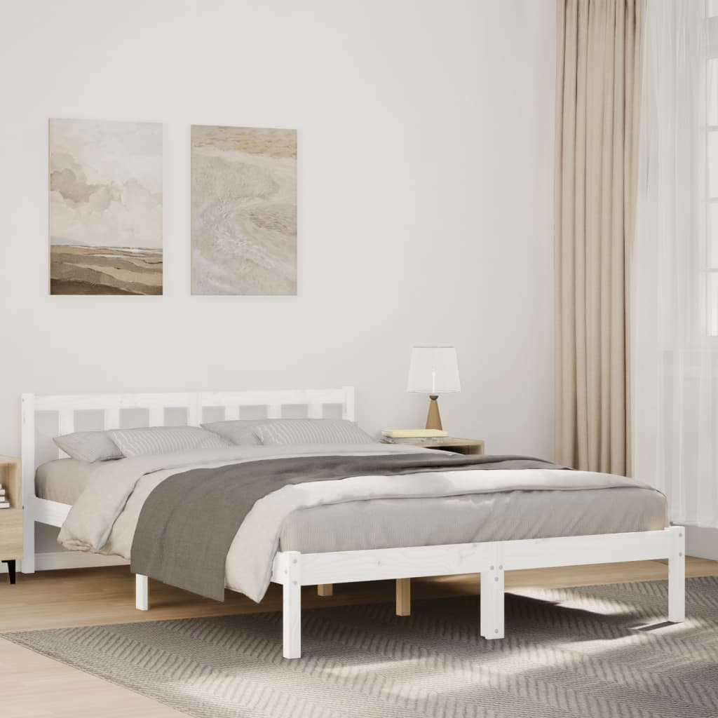 Bedframe extra lang zonder matras grenenhout wit 160x210 cm is nu te koop bij PeponiXL, paradijselijk wonen!