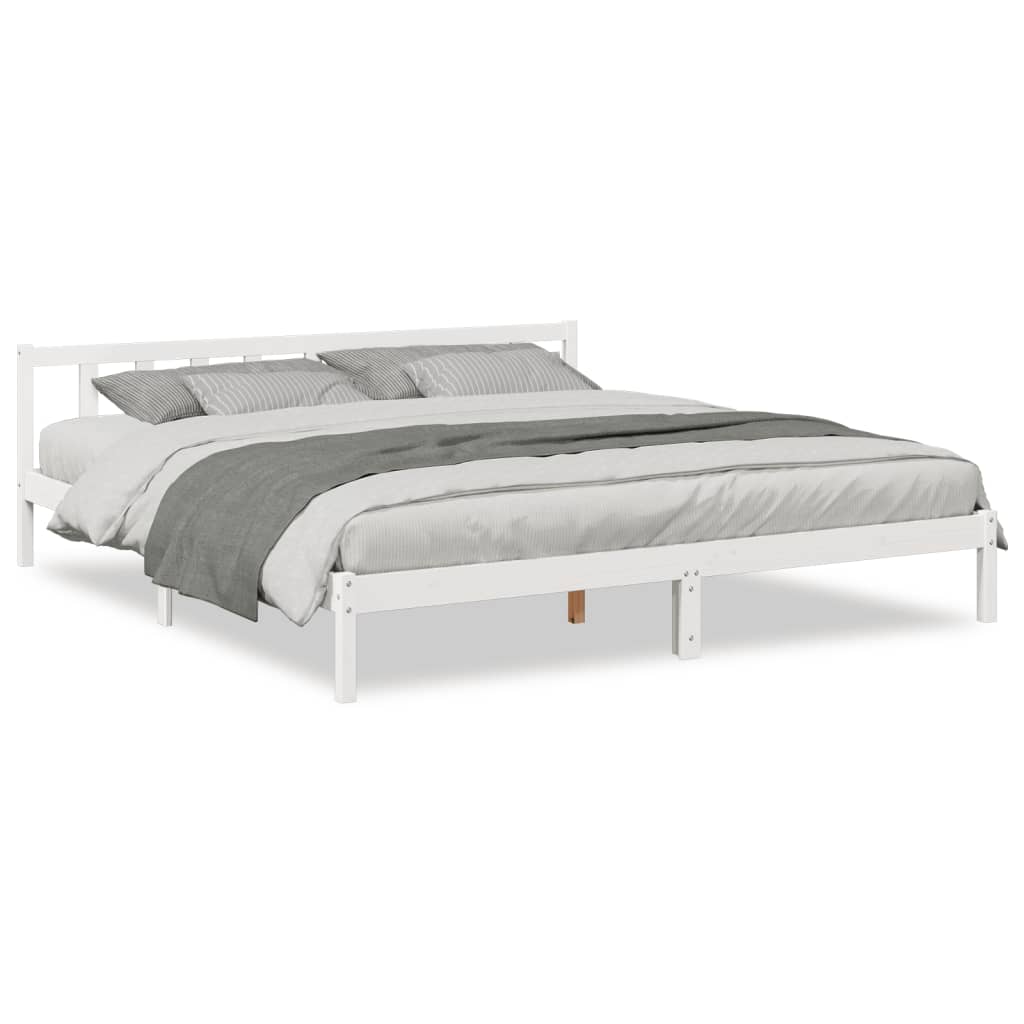 Bedframe extra lang zonder matras grenenhout wit 180x210 cm is nu te koop bij PeponiXL, paradijselijk wonen!