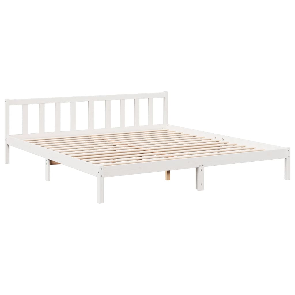 Bedframe extra lang zonder matras grenenhout wit 180x210 cm is nu te koop bij PeponiXL, paradijselijk wonen!