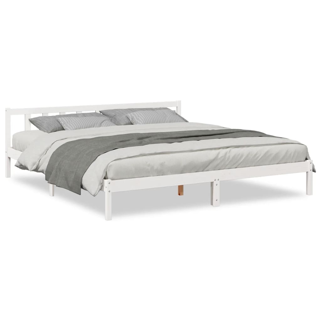 Bedframe extra lang zonder matras grenenhout wit 200x210 cm is nu te koop bij PeponiXL, paradijselijk wonen!