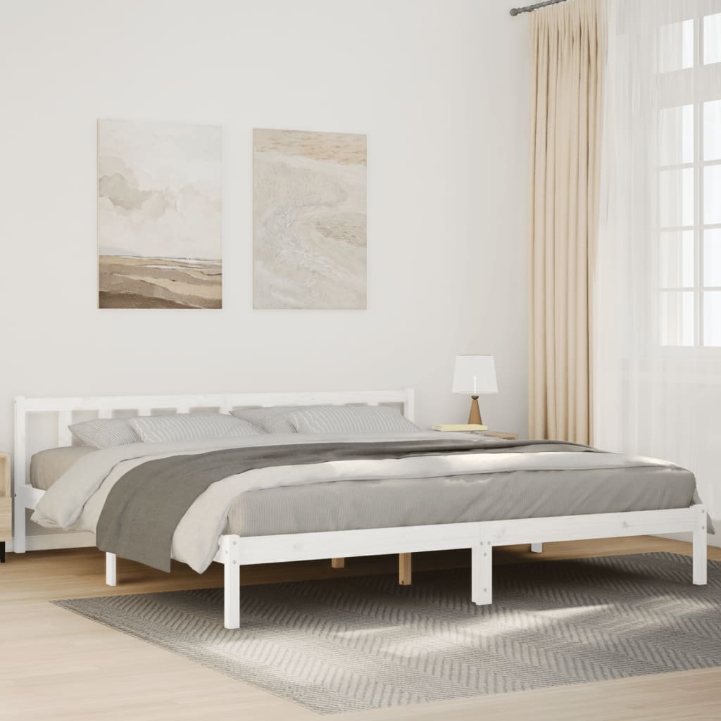 Bedframe extra lang zonder matras grenenhout wit 200x210 cm is nu te koop bij PeponiXL, paradijselijk wonen!