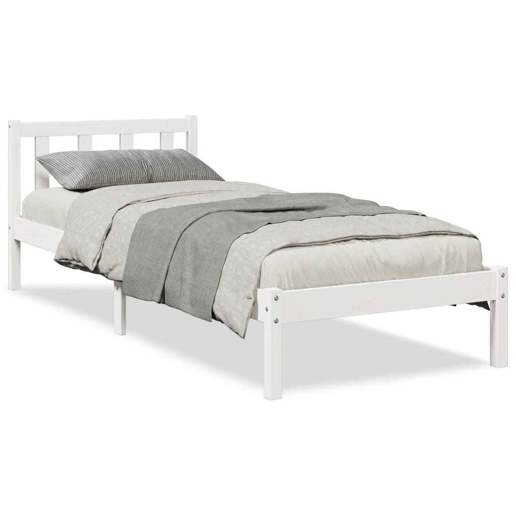 Bedframe extra lang zonder matras grenenhout wit 80x220 cm is nu te koop bij PeponiXL, paradijselijk wonen!