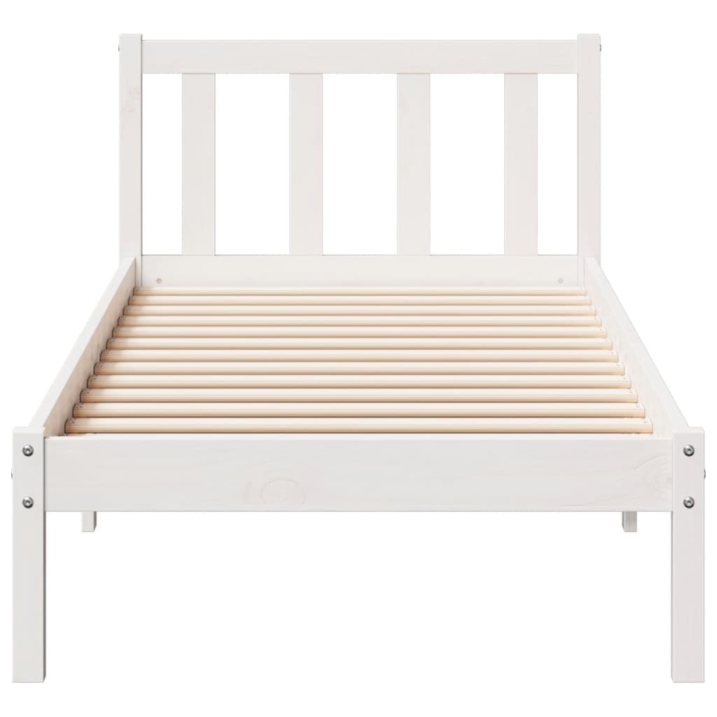 Bedframe extra lang zonder matras grenenhout wit 80x220 cm is nu te koop bij PeponiXL, paradijselijk wonen!