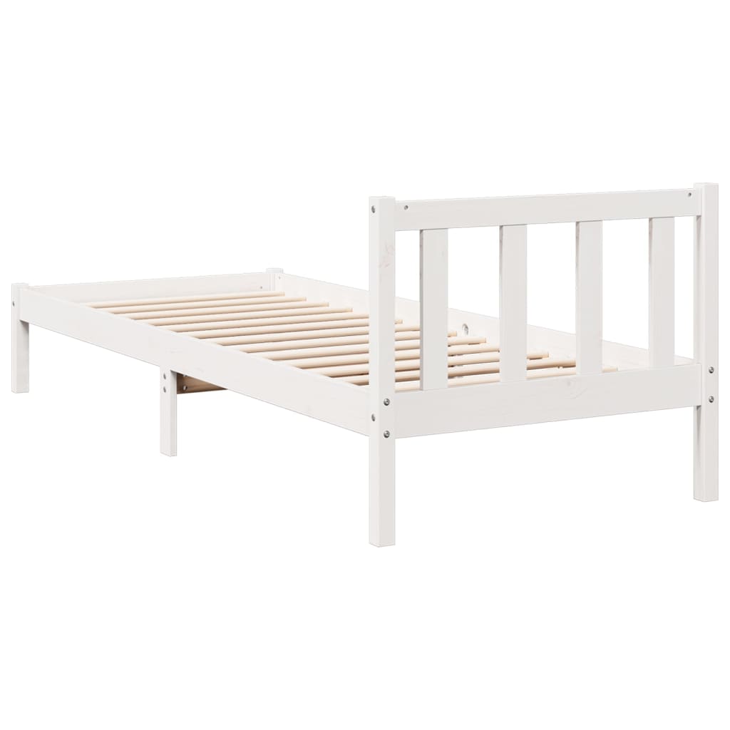 Bedframe extra lang zonder matras grenenhout wit 80x220 cm is nu te koop bij PeponiXL, paradijselijk wonen!