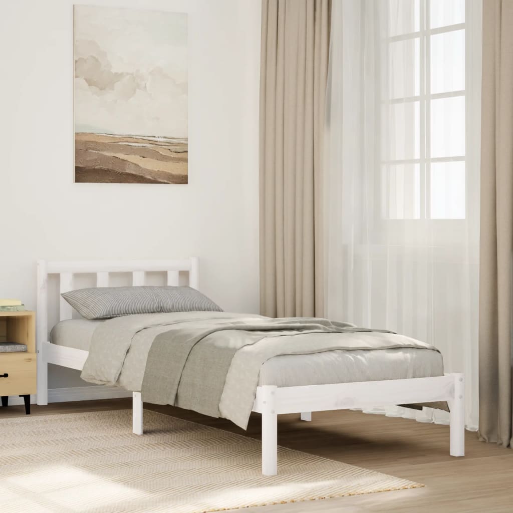 Bedframe extra lang zonder matras grenenhout wit 80x220 cm is nu te koop bij PeponiXL, paradijselijk wonen!