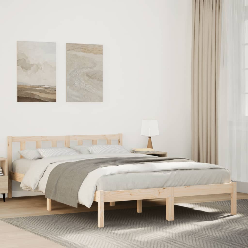 Bedframe extra lang zonder matras massief grenenhout 140x220 cm is nu te koop bij PeponiXL, paradijselijk wonen!
