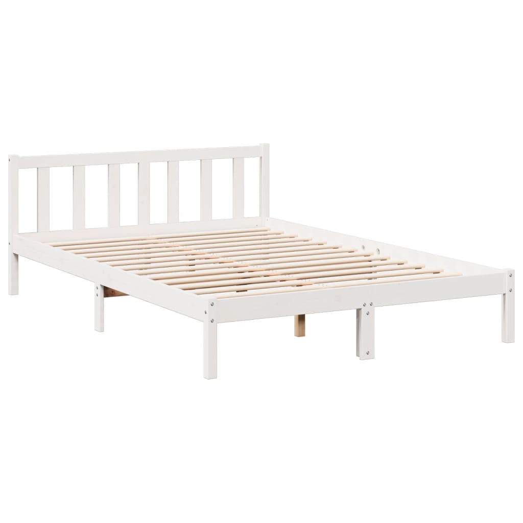 Bedframe extra lang zonder matras grenenhout wit 140x220 cm is nu te koop bij PeponiXL, paradijselijk wonen!